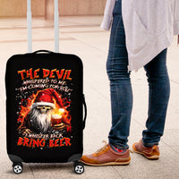 Skeleton Santa Claus Luggage Cover The Devil Whispered To Me I'm Coming For You I Whisper Back Bring Beer - Wonder Print Shop