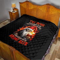 Skeleton Santa Claus Quilt The Devil Whispered To Me I'm Coming For You I Whisper Back Bring Beer - Wonder Print Shop