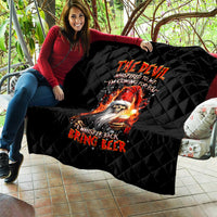 Skeleton Santa Claus Quilt The Devil Whispered To Me I'm Coming For You I Whisper Back Bring Beer - Wonder Print Shop