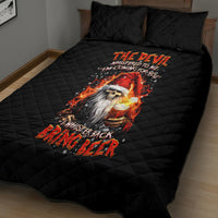 Skeleton Santa Claus Quilt Bed Set The Devil Whispered To Me I'm Coming For You I Whisper Back Bring Beer - Wonder Print Shop
