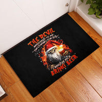 Skeleton Santa Claus Rubber Doormat The Devil Whispered To Me I'm Coming For You I Whisper Back Bring Beer - Wonder Print Shop