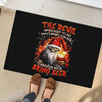 Skeleton Santa Claus Rubber Doormat The Devil Whispered To Me I'm Coming For You I Whisper Back Bring Beer - Wonder Print Shop