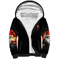 Skeleton Santa Claus Sherpa Hoodie The Devil Whispered To Me I'm Coming For You I Whisper Back Bring Beer - Wonder Print Shop