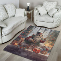 Skeleton Santa Claus Area Rug Repair For Christmas Santa Claus - Wonder Print Shop