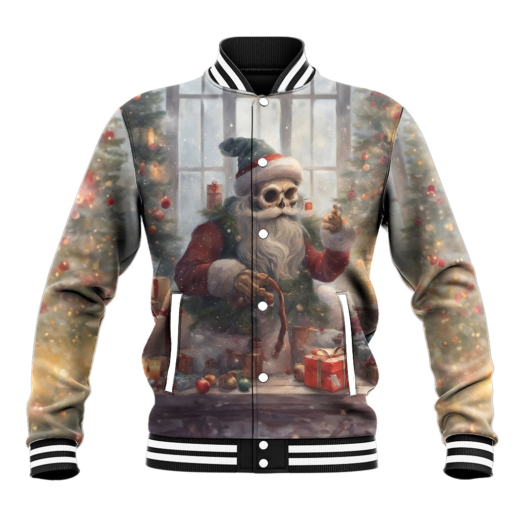 Skeleton Santa Claus Baseball Jacket Repair For Christmas Santa Claus - Wonder Print Shop