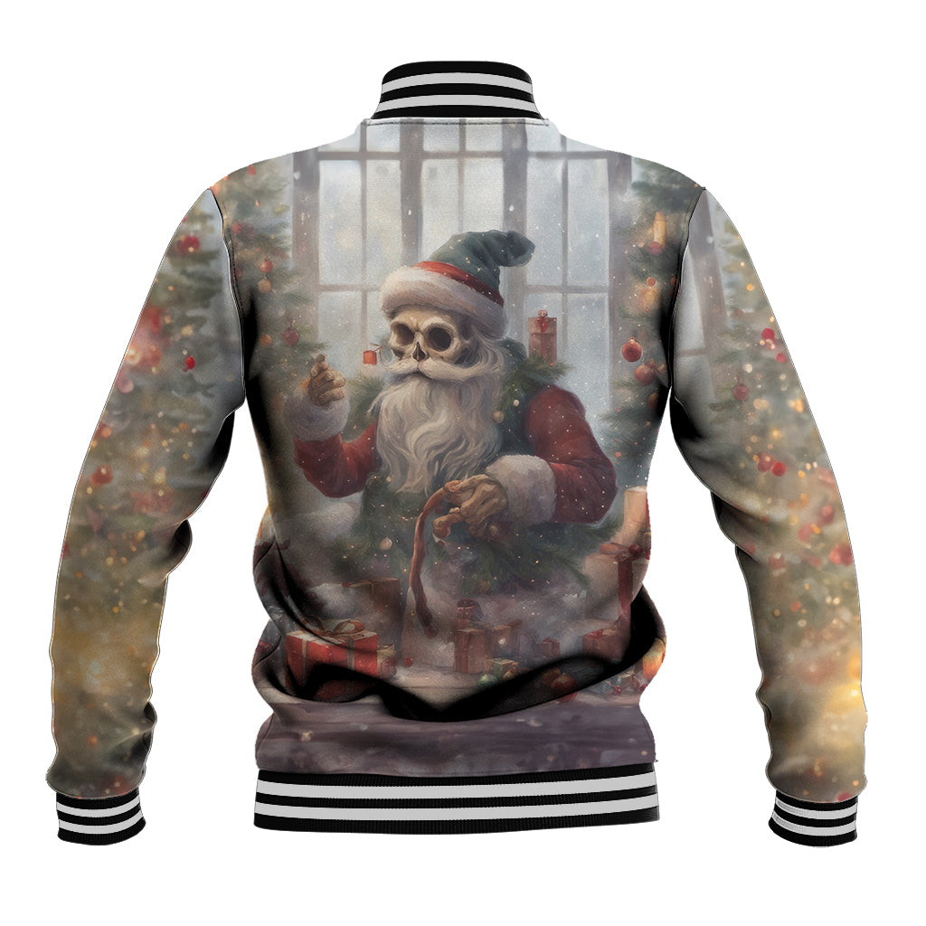 Skeleton Santa Claus Baseball Jacket Repair For Christmas Santa Claus - Wonder Print Shop