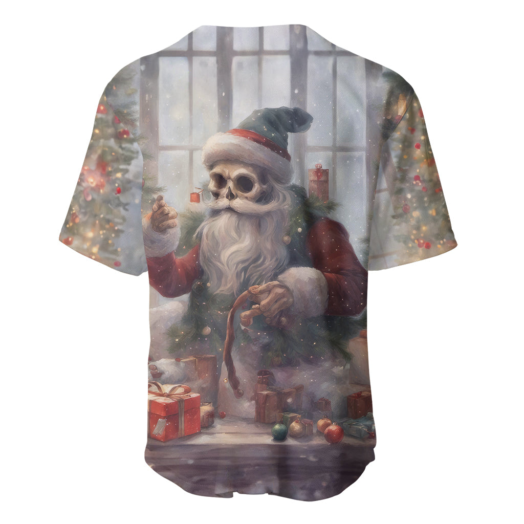 Skeleton Santa Claus Baseball Jersey Repair For Christmas Santa Claus - Wonder Print Shop
