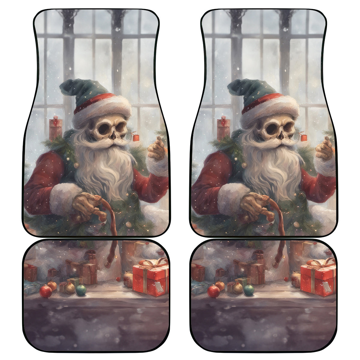 Skeleton Santa Claus Car Mats Repair For Christmas Santa Claus - Wonder Print Shop