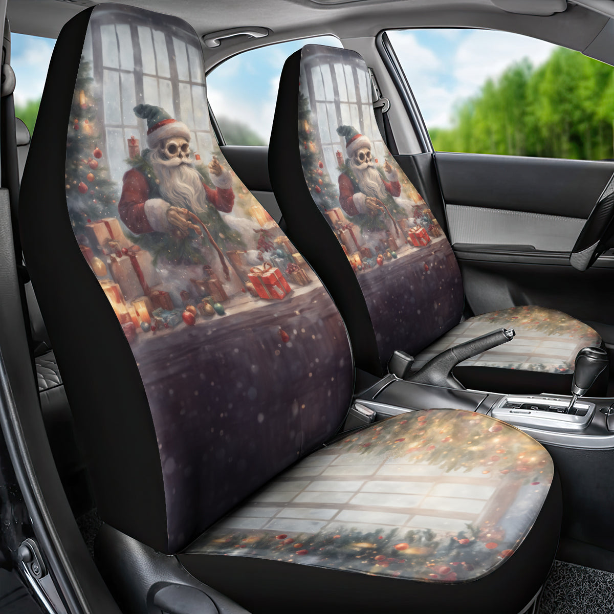 Skeleton Santa Claus Car Seat Cover Repair For Christmas Santa Claus - Wonder Print Shop