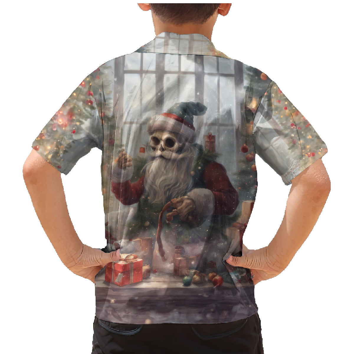 Skeleton Santa Claus Family Matching Mermaid Dress and Hawaiian Shirt Repair For Christmas Santa Claus - Wonder Print Shop