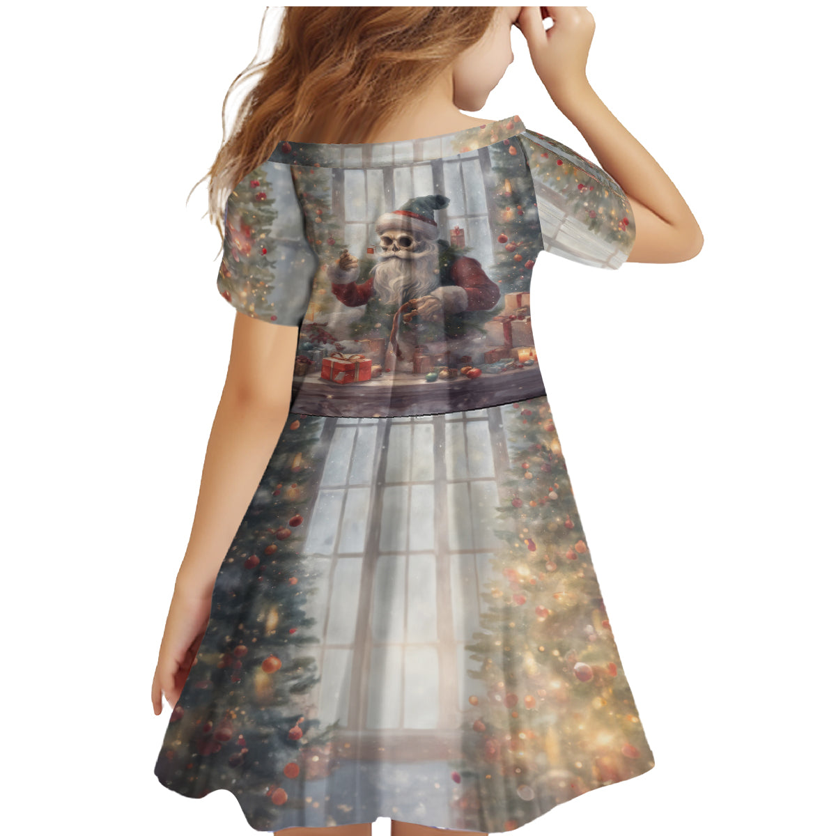 Skeleton Santa Claus Family Matching Mermaid Dress and Hawaiian Shirt Repair For Christmas Santa Claus - Wonder Print Shop