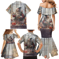 Skeleton Santa Claus Family Matching Mermaid Dress and Hawaiian Shirt Repair For Christmas Santa Claus - Wonder Print Shop