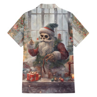 Skeleton Santa Claus Family Matching Off Shoulder Short Dress and Hawaiian Shirt Repair For Christmas Santa Claus - Wonder Print Shop