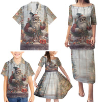 Skeleton Santa Claus Family Matching Puletasi Dress and Hawaiian Shirt Repair For Christmas Santa Claus - Wonder Print Shop
