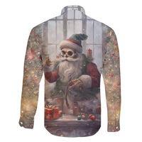 Skeleton Santa Claus Family Matching Puletasi Dress and Hawaiian Shirt Repair For Christmas Santa Claus - Wonder Print Shop