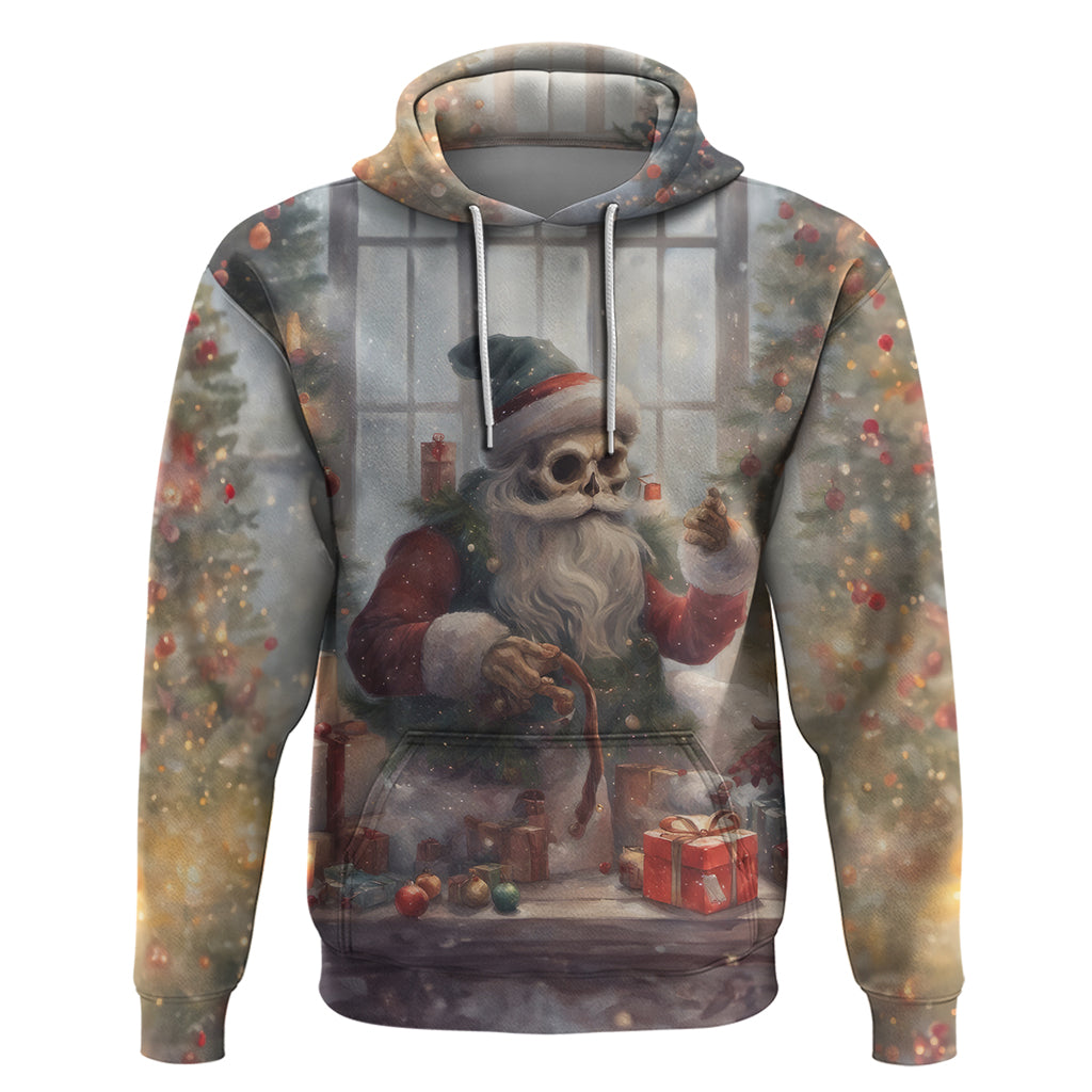 Skeleton Santa Claus Hoodie Repair For Christmas Santa Claus - Wonder Print Shop