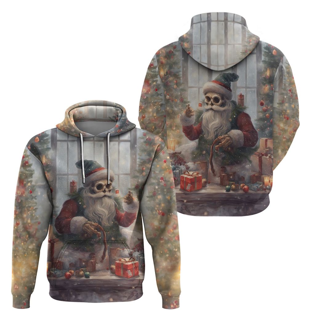 Skeleton Santa Claus Hoodie Repair For Christmas Santa Claus - Wonder Print Shop