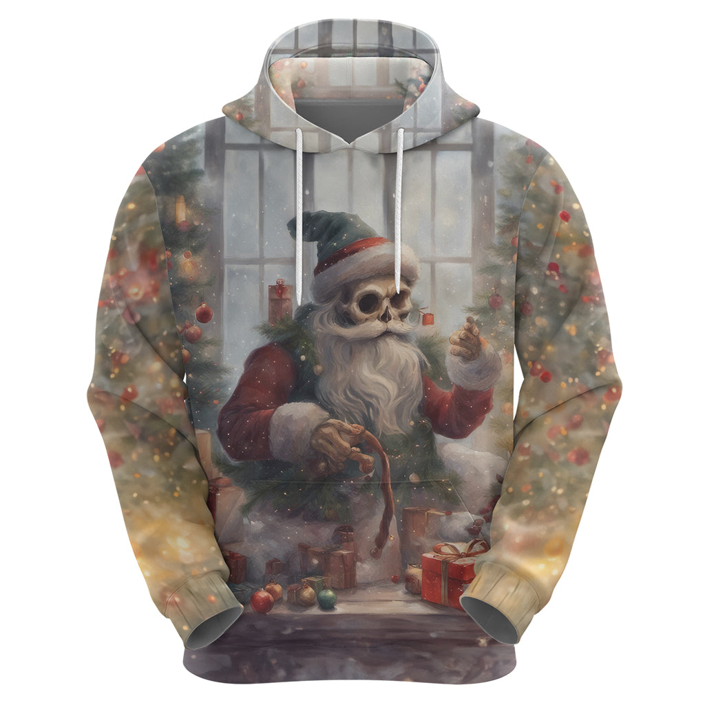Skeleton Santa Claus Hoodie Repair For Christmas Santa Claus - Wonder Print Shop