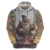 Skeleton Santa Claus Hoodie Repair For Christmas Santa Claus - Wonder Print Shop