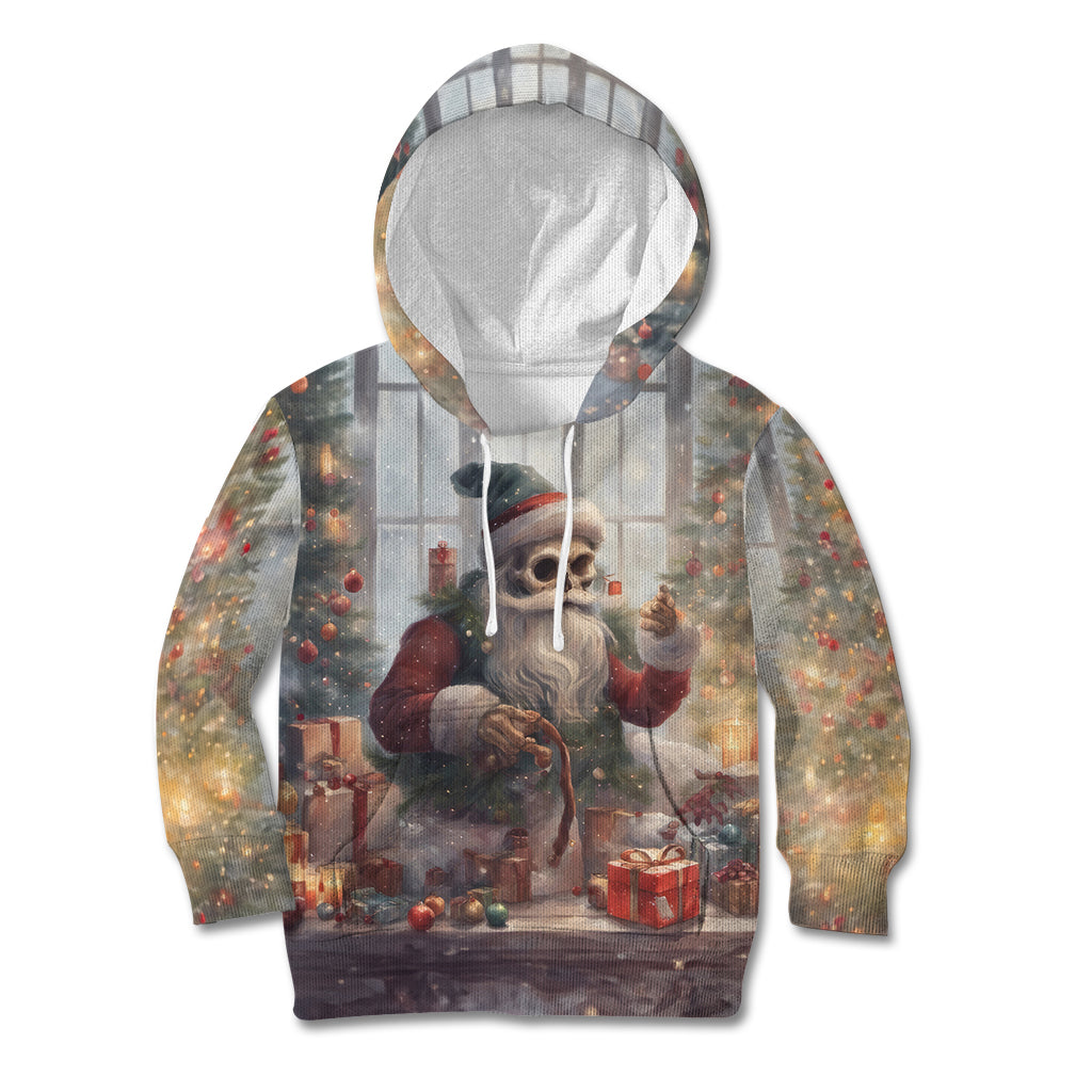 Skeleton Santa Claus Kid Hoodie Repair For Christmas Santa Claus - Wonder Print Shop