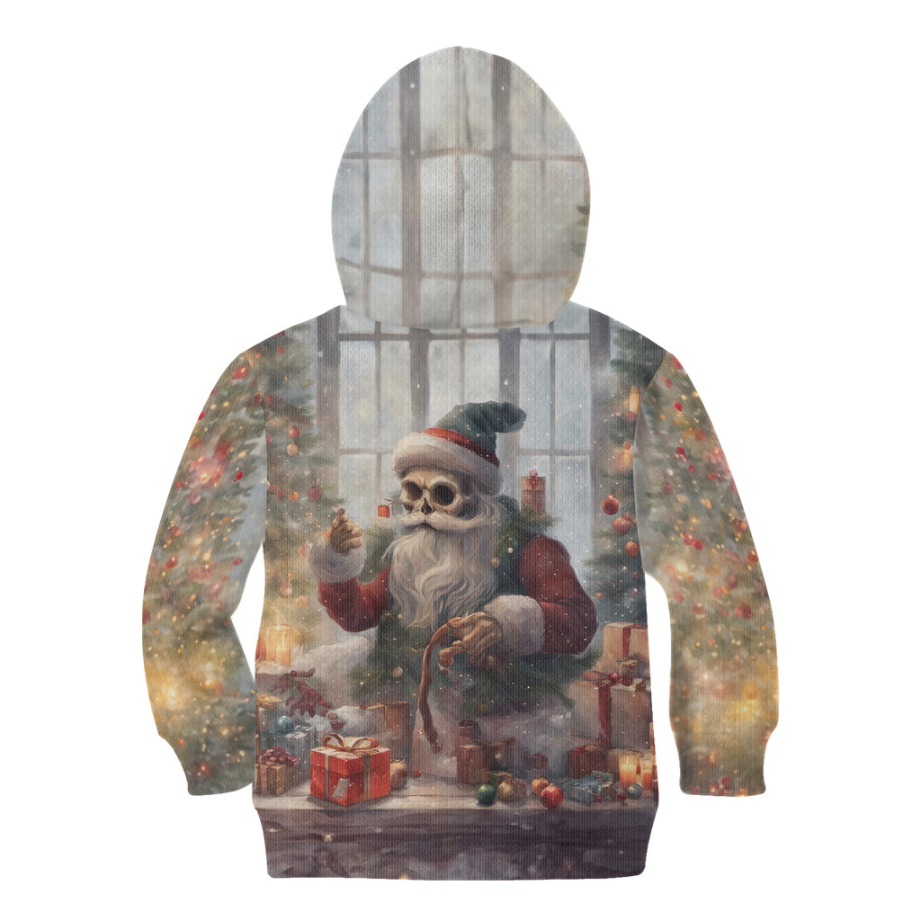 Skeleton Santa Claus Kid Hoodie Repair For Christmas Santa Claus - Wonder Print Shop