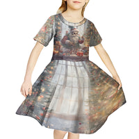 Skeleton Santa Claus Kid Short Sleeve Dress Repair For Christmas Santa Claus - Wonder Print Shop