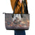 Skeleton Santa Claus Leather Tote Bag Repair For Christmas Santa Claus - Wonder Print Shop