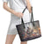 Skeleton Santa Claus Leather Tote Bag Repair For Christmas Santa Claus - Wonder Print Shop