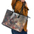 Skeleton Santa Claus Leather Tote Bag Repair For Christmas Santa Claus - Wonder Print Shop
