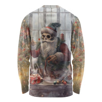 Skeleton Santa Claus Long Sleeve Shirt Repair For Christmas Santa Claus - Wonder Print Shop