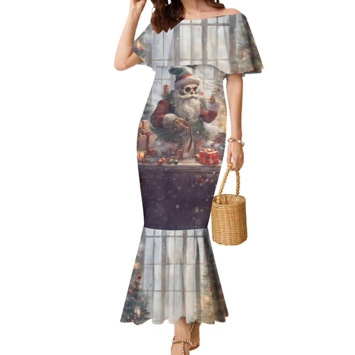 Skeleton Santa Claus Mermaid Dress Repair For Christmas Santa Claus - Wonder Print Shop
