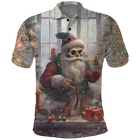 Skeleton Santa Claus Polo Shirt Repair For Christmas Santa Claus - Wonder Print Shop