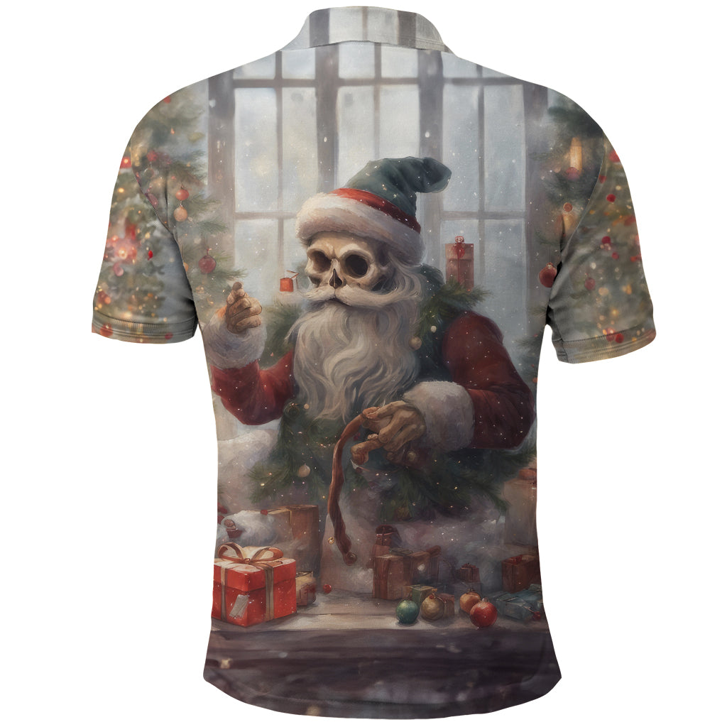 Skeleton Santa Claus Polo Shirt Repair For Christmas Santa Claus - Wonder Print Shop