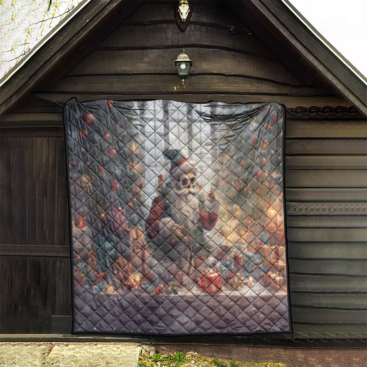 Skeleton Santa Claus Quilt Repair For Christmas Santa Claus - Wonder Print Shop