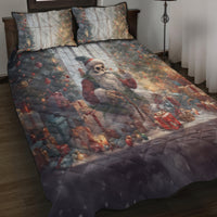 Skeleton Santa Claus Quilt Bed Set Repair For Christmas Santa Claus - Wonder Print Shop