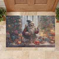 Skeleton Santa Claus Rubber Doormat Repair For Christmas Santa Claus - Wonder Print Shop