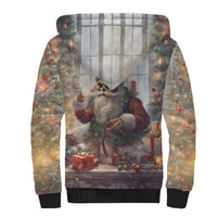 Skeleton Santa Claus Sherpa Hoodie Repair For Christmas Santa Claus - Wonder Print Shop