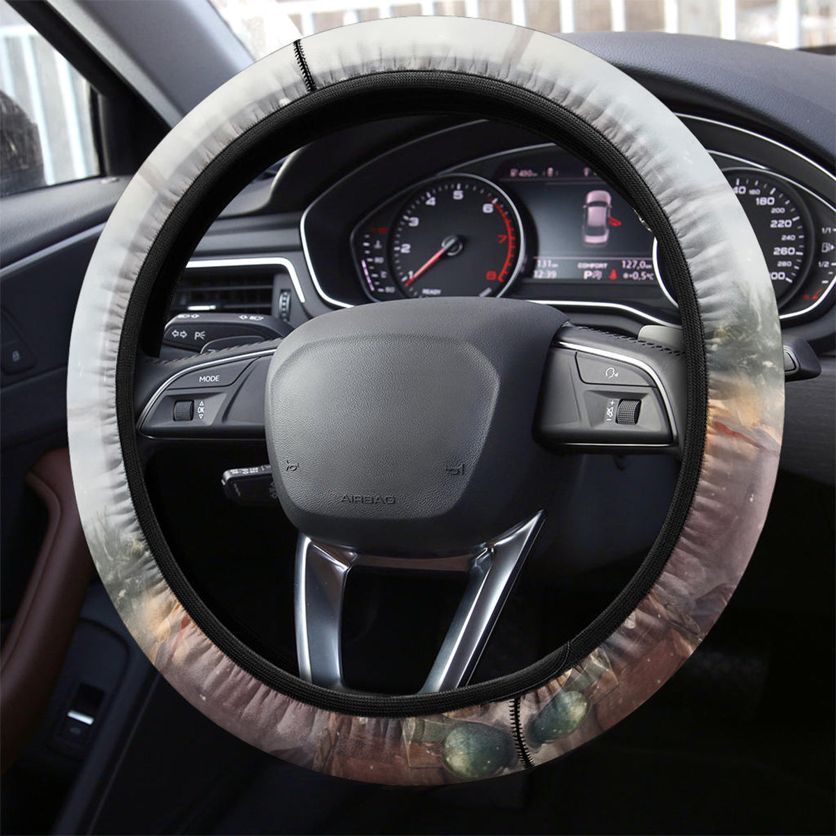 Skeleton Santa Claus Steering Wheel Cover Repair For Christmas Santa Claus - Wonder Print Shop