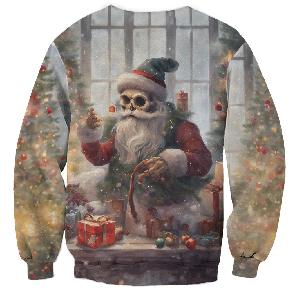 Skeleton Santa Claus Sweatshirt Repair For Christmas Santa Claus - Wonder Print Shop