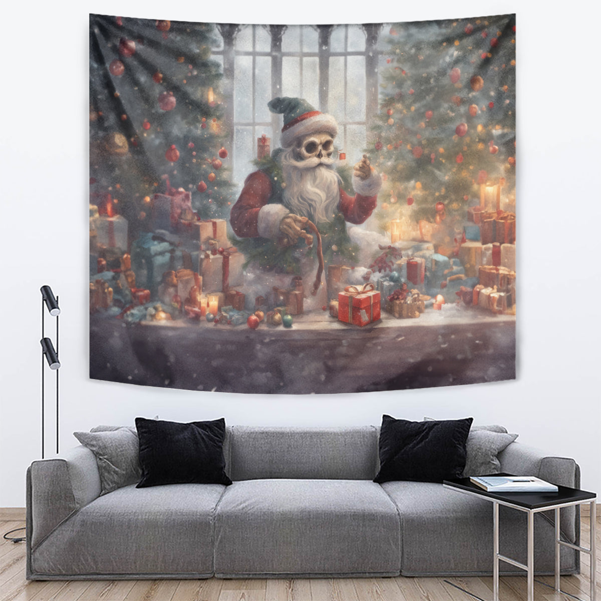 Skeleton Santa Claus Tapestry Repair For Christmas Santa Claus - Wonder Print Shop