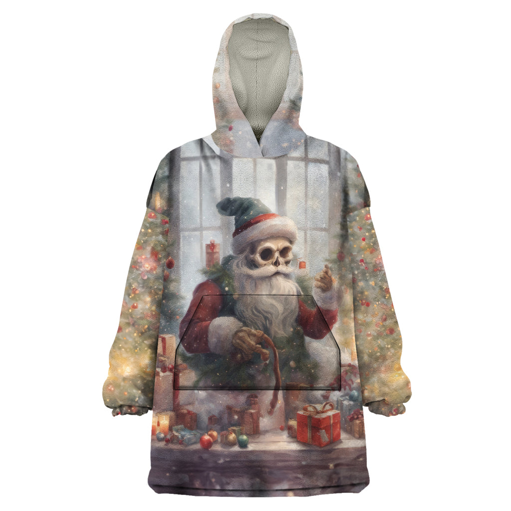 Skeleton Santa Claus Wearable Blanket Hoodie Repair For Christmas Santa Claus - Wonder Print Shop