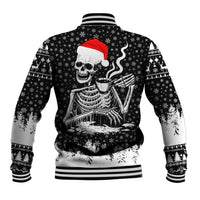 Skeleton Santa Claus Baseball Jacket Scary Skeleton Santa Claus Coming - Wonder Print Shop