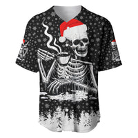 Skeleton Santa Claus Baseball Jersey Scary Skeleton Santa Claus Coming - Wonder Print Shop