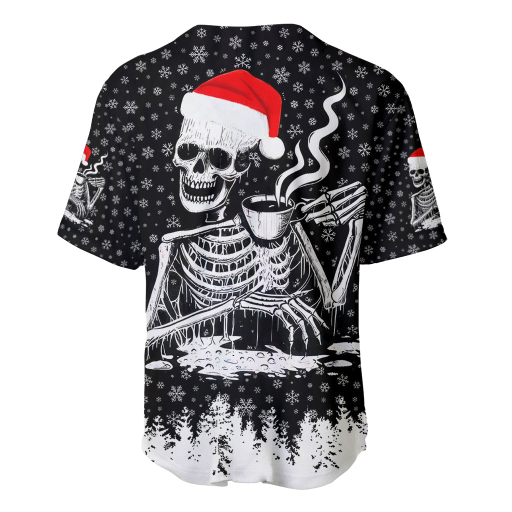 Skeleton Santa Claus Baseball Jersey Scary Skeleton Santa Claus Coming - Wonder Print Shop