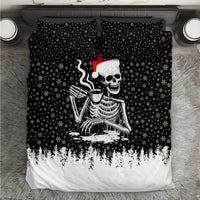 Skeleton Santa Claus Bedding Set Scary Skeleton Santa Claus Coming - Wonder Print Shop