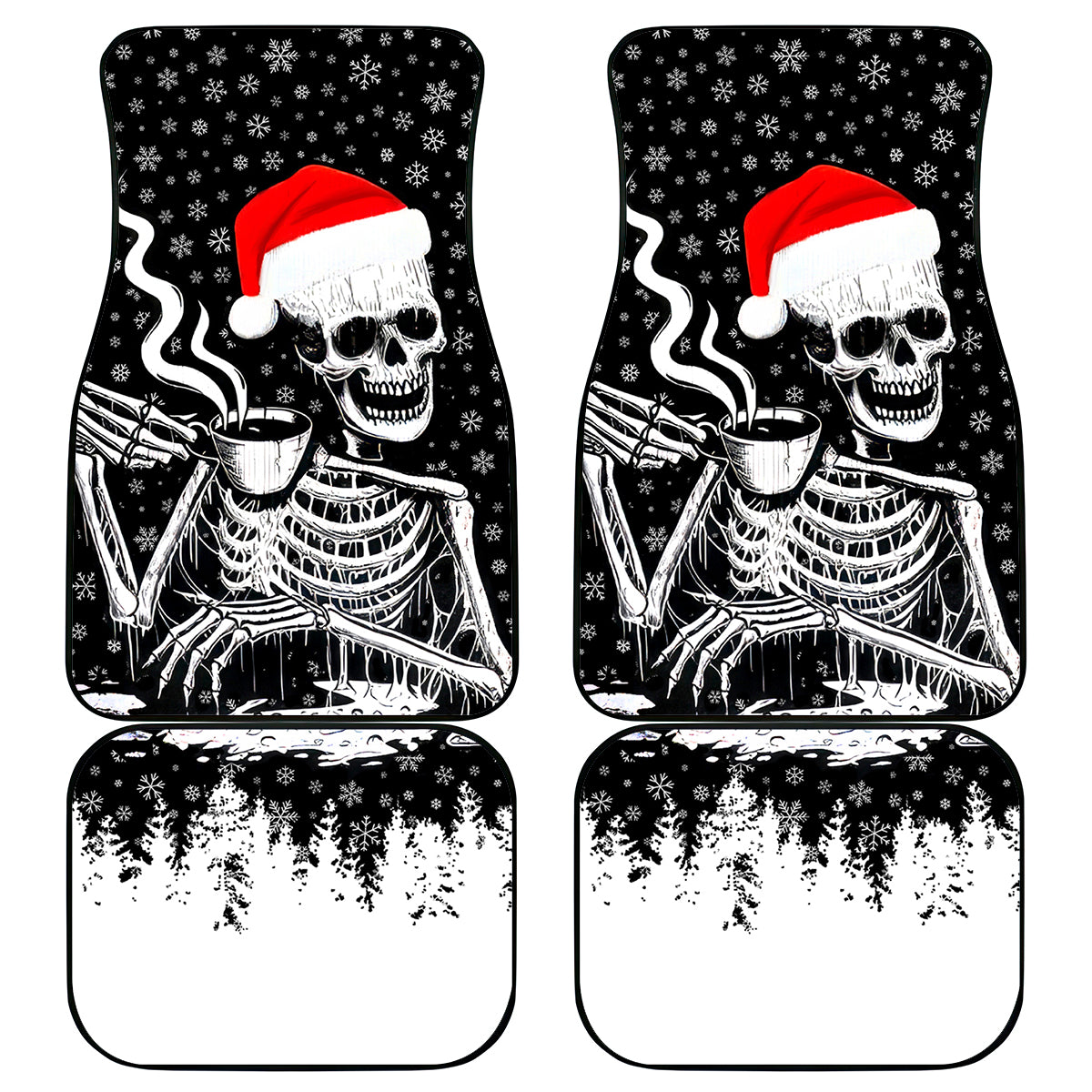 Skeleton Santa Claus Car Mats Scary Skeleton Santa Claus Coming - Wonder Print Shop