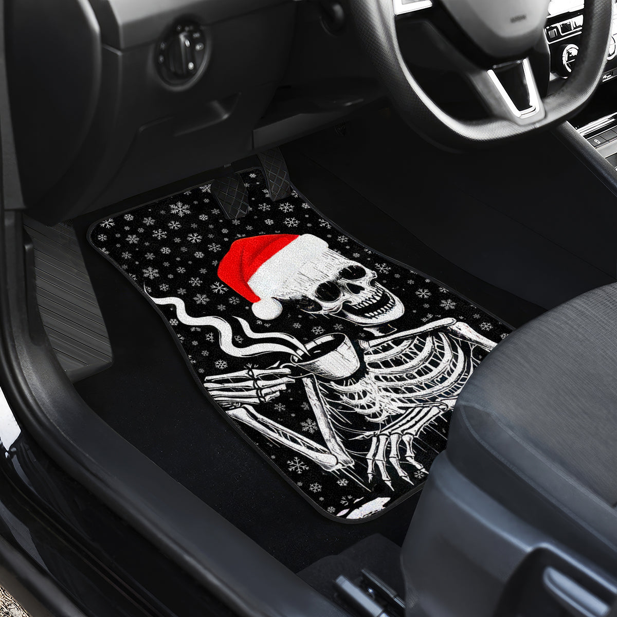 Skeleton Santa Claus Car Mats Scary Skeleton Santa Claus Coming - Wonder Print Shop