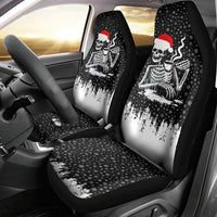 Skeleton Santa Claus Car Seat Cover Scary Skeleton Santa Claus Coming - Wonder Print Shop