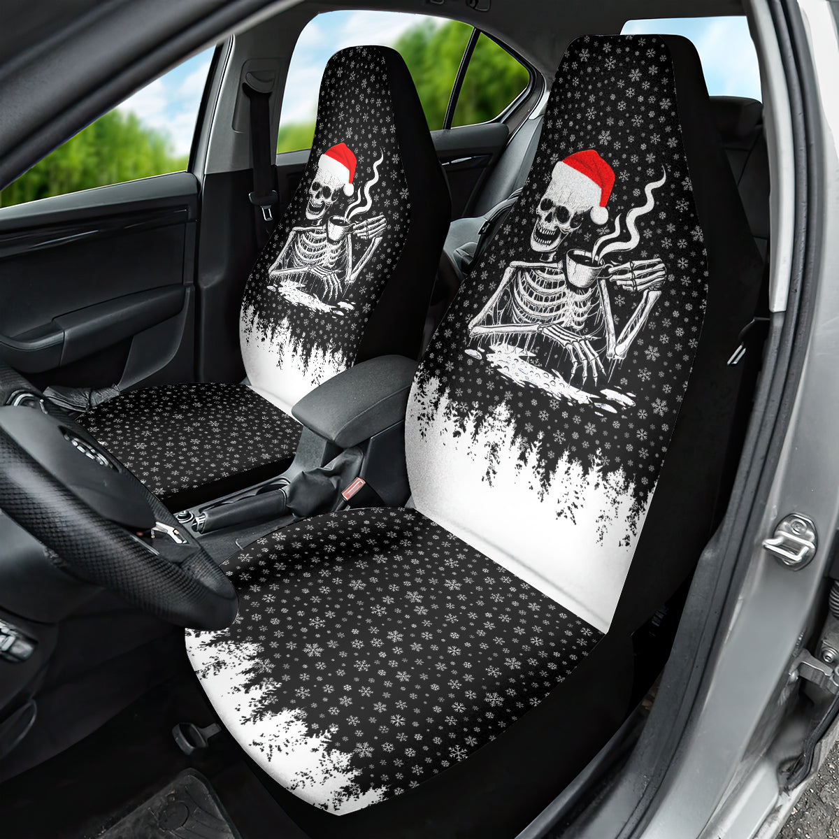 Skeleton Santa Claus Car Seat Cover Scary Skeleton Santa Claus Coming - Wonder Print Shop