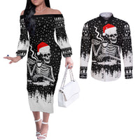 skeleton-santa-claus-couples-matching-off-the-shoulder-long-sleeve-dress-and-long-sleeve-button-shirt-scary-skeleton-santa-claus-coming
